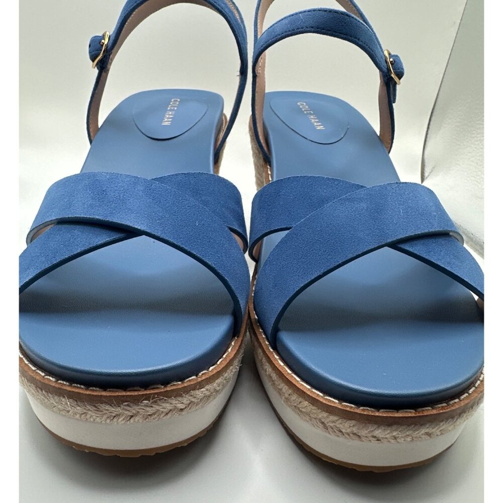 Cole Haan Silvee Espadrille Wedge Sandal, NIB,‎ Size 10, Blue Suede - Picture 8 of 11